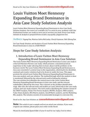 nait business management case study louis vuitton|Louis Vuitton Moet Hennessy: In Search of Synergies in the .